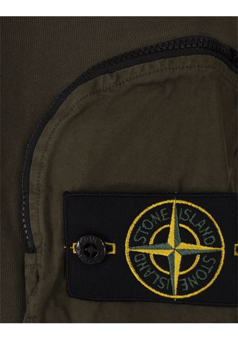 Felpa Verde Militare Con Applicazione STONE ISLAND | K1S156100003-S0123V0054